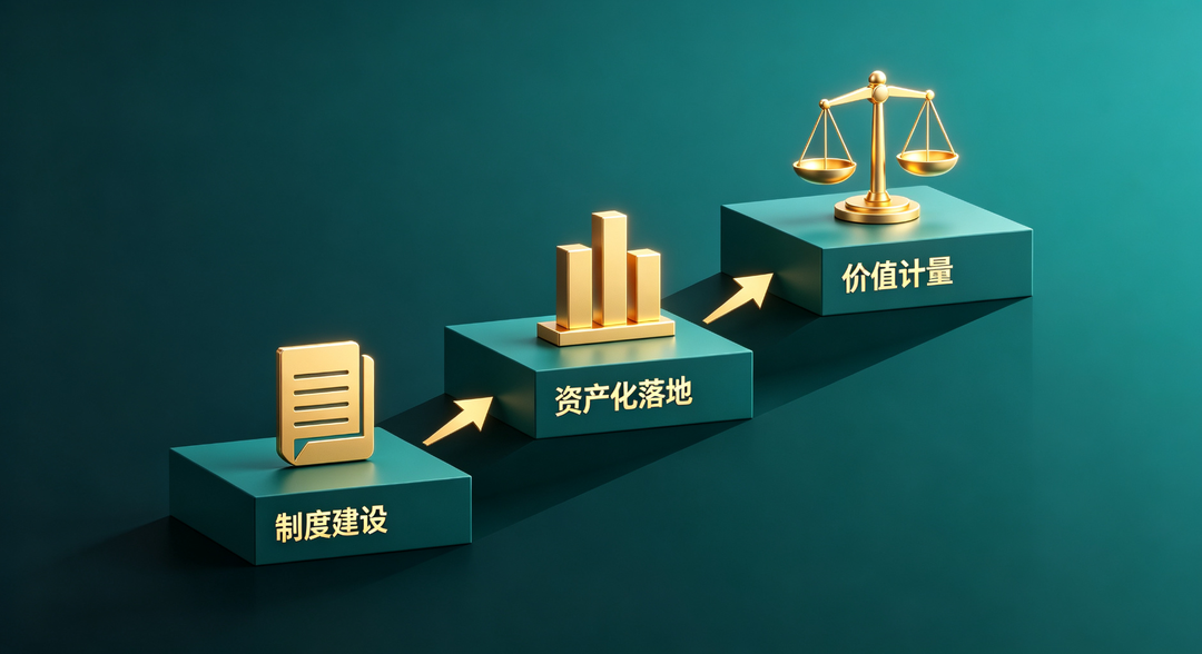 数据要素价值释放三阶段演进示意图