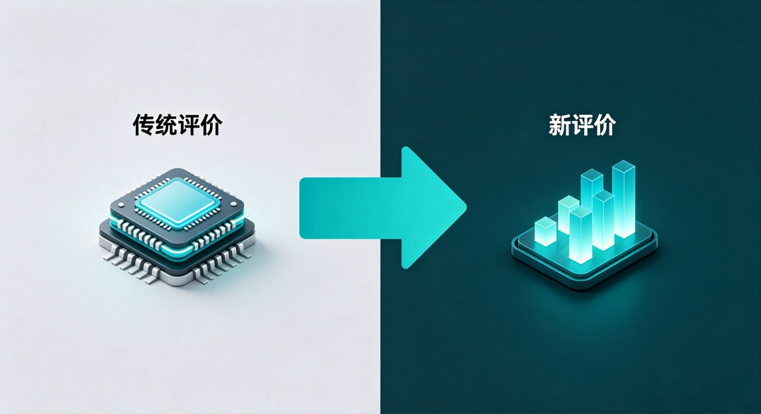 智算评价标准从硬件规模到词元吞吐转变示意图