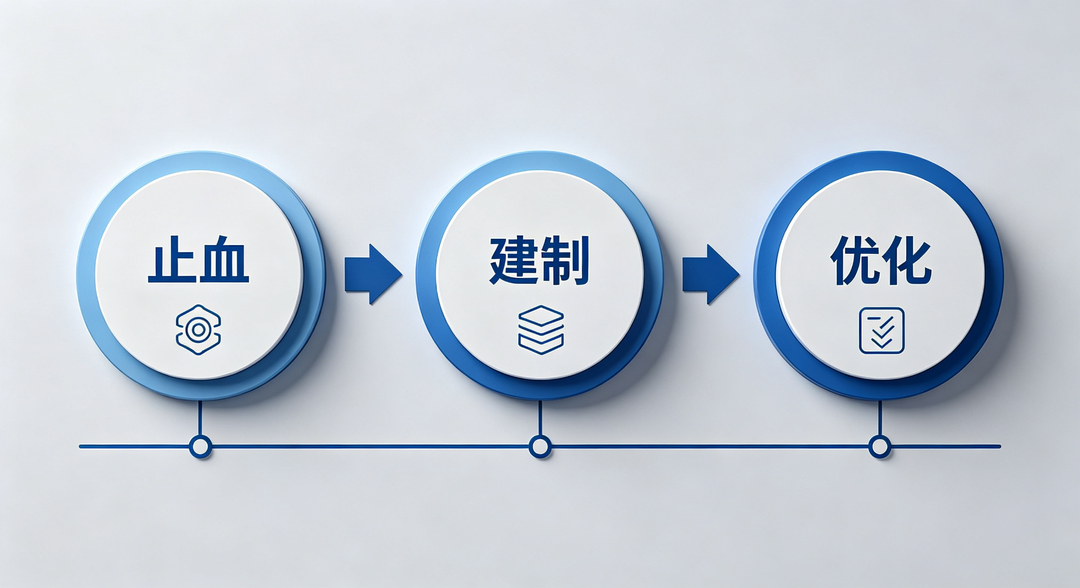 从换工具转向治数据的三步解决路径流程图
