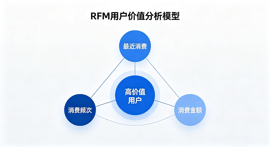 RFM模型三维度用户价值分析示意图