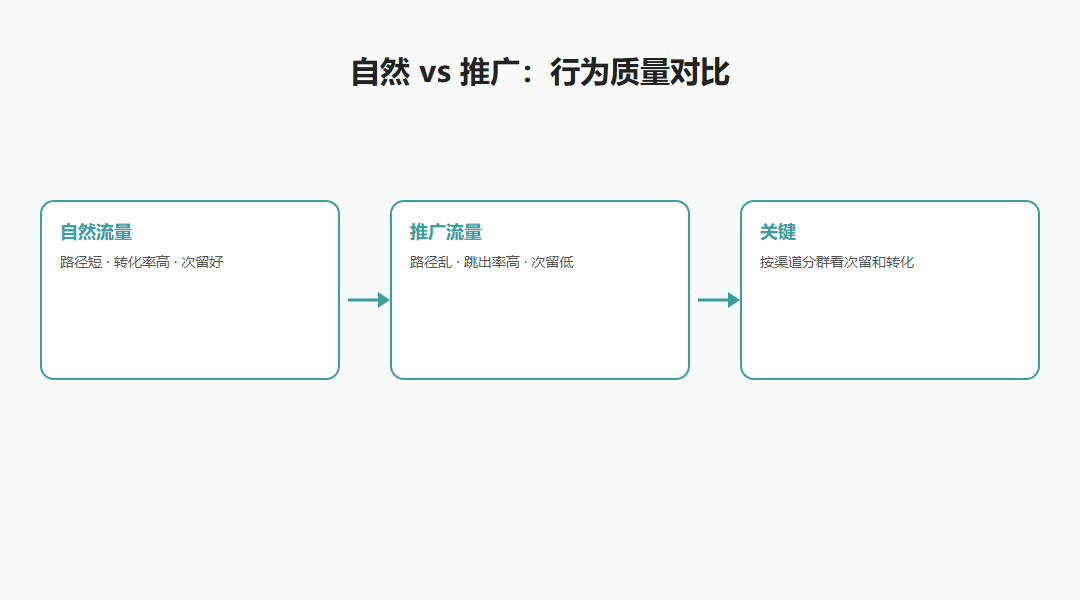自然与推广流量行为质量对比