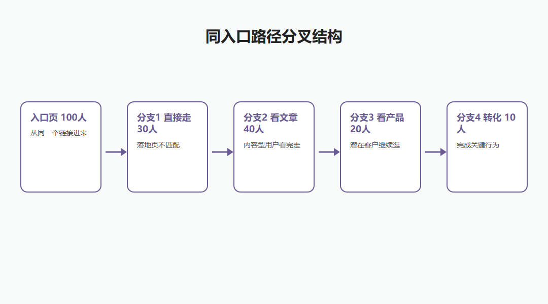 同入口用户路径分叉结构图