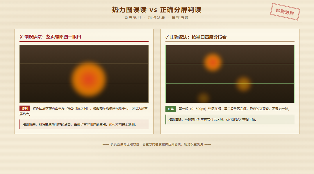 长页面热力图怎么看？结合曝光、滚动深度与点击率避免首屏误判_缩略图