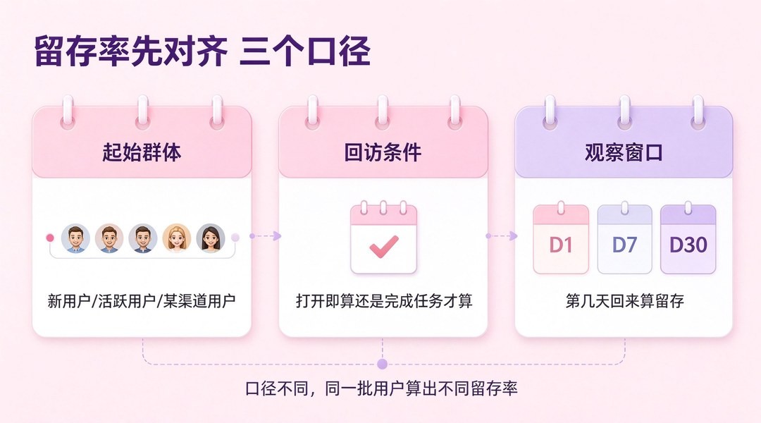 产品用户留存率如何计算与分析？先对齐三个口径_缩略图